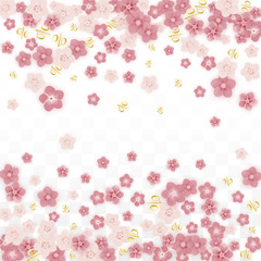 Vector Spring or Summer Sale Background with Flowers and Percent for Banner Design. Good for Special Hot Holiday Discount Offer, Black Friday, Fashion Promotion Action. Romantic Sakura Illustration.