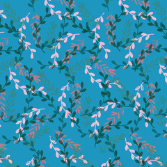 Leaves texture pattern.Watercolor floral background