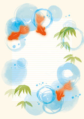 Print涼しげな金魚のイラスト