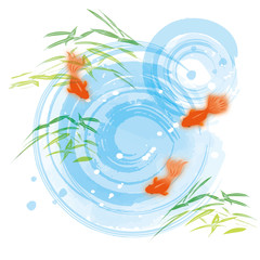 Print涼しげな金魚のイラスト