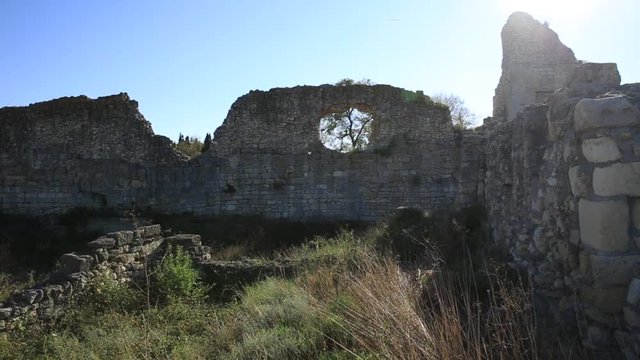 Ruins of Chersonesus - ancient Greek town near modern Sevastopol. UNESCO World Heritage Site. Crimea Russia