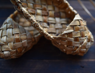 vintage Russian national shoes Lapti bast sandals kind of