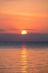 Perhentian Island, Malaysia - FEB 15th, 2015 : Sunset Beautiful beach view and boats in Perhentian Besar, Perhentian Island, Terengganu, Malaysia