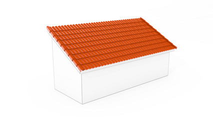 3d roof type on the white background. 3d rendering