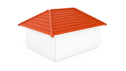 3d roof type on the white background. 3d rendering