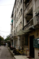 Chinese streets yellow bike journey