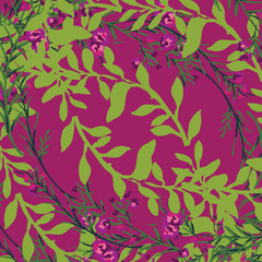 Floral bouquet  pattern with small flowers and leaves