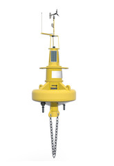 Boa galleggiante Axys Watchkeeper, usata come ausilio alla navigazione., 3D rendering, illustrazione su fondo neutro