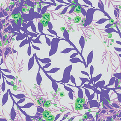Floral bouquet  pattern with small flowers and leaves