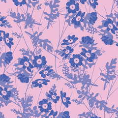 Floral bouquet  pattern with small flowers and leaves