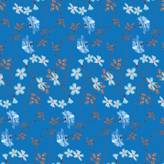 Floral bouquet  pattern with small flowers and leaves