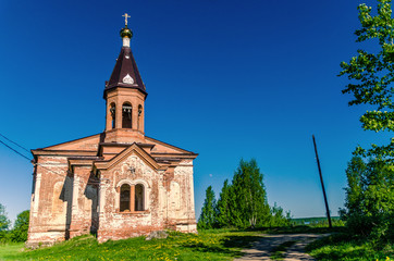 The old Orthodox church, built by Peter the first in honor of the birth of his son. Church in the Russian outback on the border with Finland.