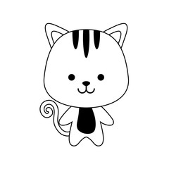 cute tiger animal isolated icon