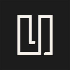 ULI or U I Letter Initial Monogram. Minimal Geometric Creative Concept. Design Emblem Sign Template.