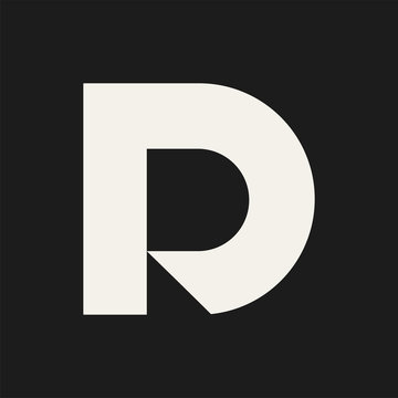 RD or DR Letter Initial Monogram. Minimal Geometric Creative Concept. Design Emblem Sign Template.