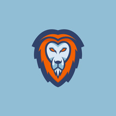 lion head illustration logo mascot concept design