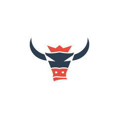 Obraz premium king bull illustration logo mascot concept design