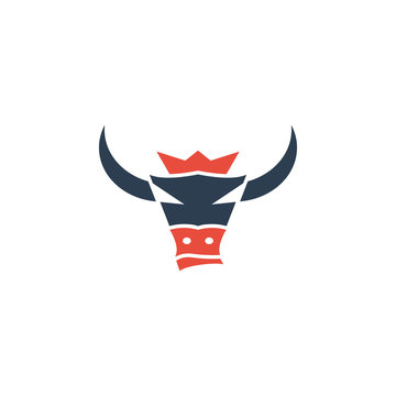 King Bull Illustration Logo Mascot Concept Design