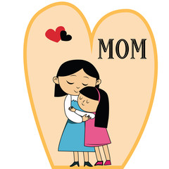 Mother's Day Love Mom Vector Template Design Illustration