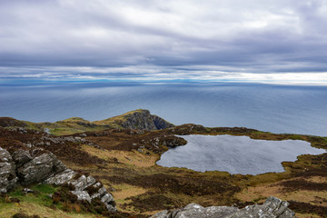 Fototapeta na wymiar Slieve Liag is a mountain on the Atlantic coast of County Donegal, Ireland. At 596 metres