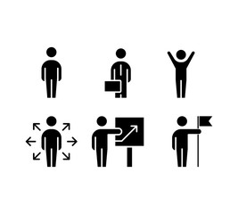 Business people icons set simple flat illustration