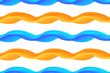 Abstract blue and orange waves pattern
