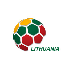 Obraz premium abstract soccer ball with national flag colors