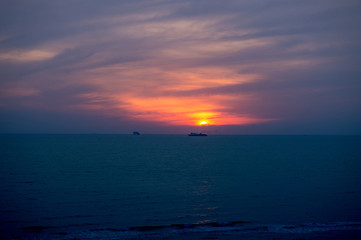 Sunset over Adriatic sea, Durres, Albania