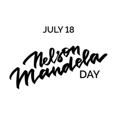 Nelson Mandela day hand-written text