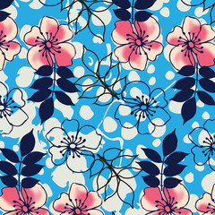 Floral bouquet pattern with small flowers and leaves
