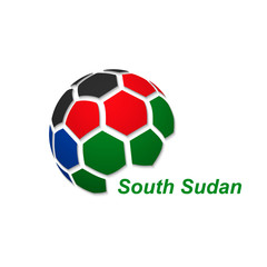 abstract soccer ball with national flag colors