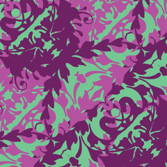 Leaves texture pattern.Watercolor floral background.