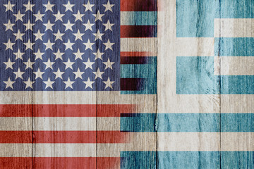 Fototapeta na wymiar Relationship between the USA and Greece