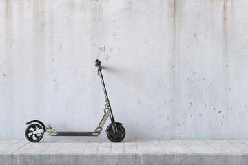 E-Scooter an Wand für Mobilität in der Stadt