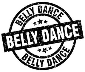 belly dance round grunge black stamp