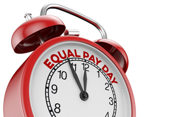 Equal Pay Day EPD Konzept mit rotem Wecker