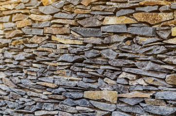 Wall made of fine natural stone flint
