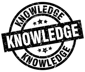 knowledge round grunge black stamp