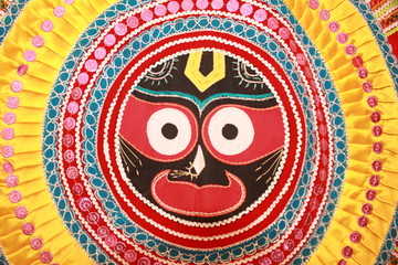 Odisha, India, 16th april 2019. Nice potrait of a applique or chandua .Loved the way Lord Jagannath...
