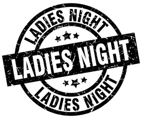 ladies night round grunge black stamp