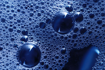 Blue bubbles background. Bubbles in abstract blue.