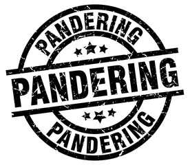 pandering round grunge black stamp