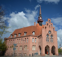 Town Hall in Nauen (Brandenburg) on April 24, 2016, Germany                  