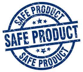 safe product blue round grunge stamp