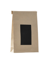 food paper bag on isolated white background with clipping path