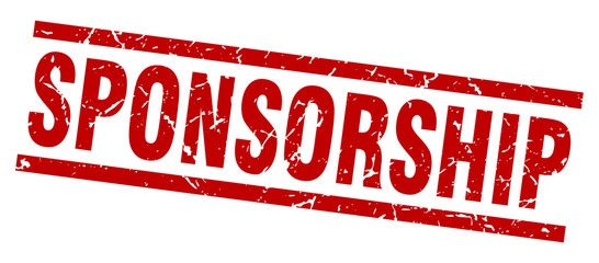 square grunge red sponsorship stamp