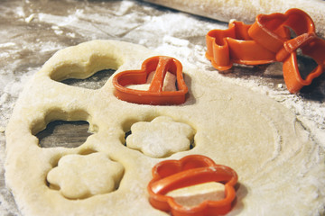 Cooking cookies in the kitchen. Bakery products