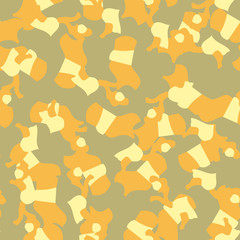 Desert camouflage of various shades of orange and yellow colors