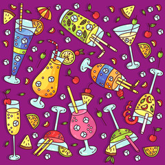 Cocktails vector set