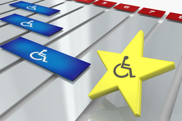 Wheelchair Disabled Person Symbol Disability Gantt Chart Process Timeline 3d Illustration